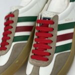 Giày Adidas x Gucci men's Gazelle Sneaker in White Leather