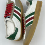 Giày Adidas x Gucci men's Gazelle Sneaker in White Leather