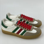 Giày Adidas x Gucci men's Gazelle Sneaker in White Leather
