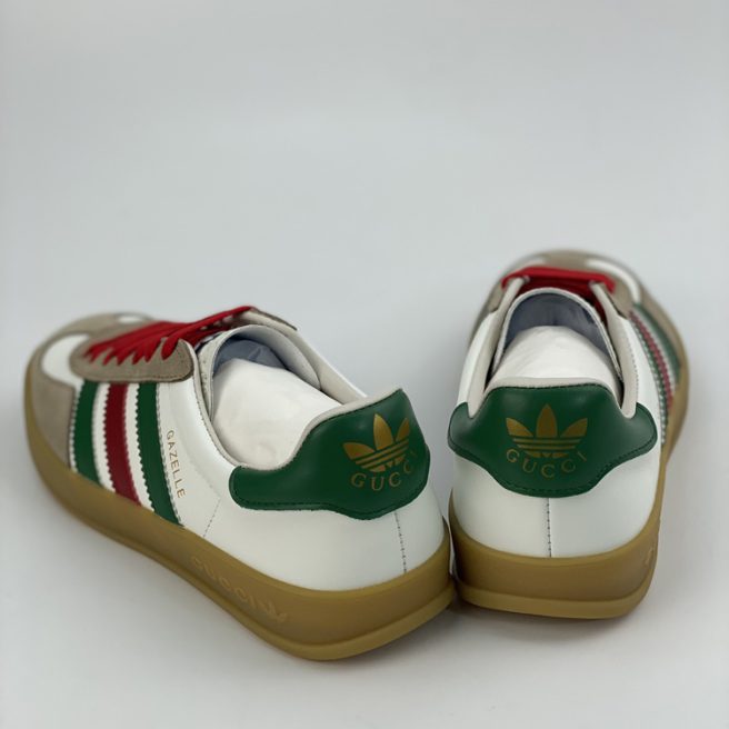 Giày Adidas x Gucci men's Gazelle Sneaker in White Leather