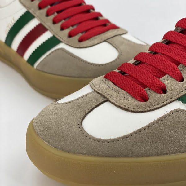 Giày Adidas x Gucci men's Gazelle Sneaker in White Leather