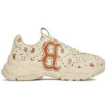 Giày MLB BigBall Chunky Saffiano Diamond Monogram Boston Red Sox Beige