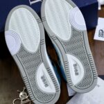 Giày Dior B27 High Light Blue and White Gray họa tiết vải Oblique Jacquard Like Auth