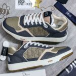 Giày Dior B27 Low Brown and Deep Gray họa tiết da Oblique Galaxy Like Auth