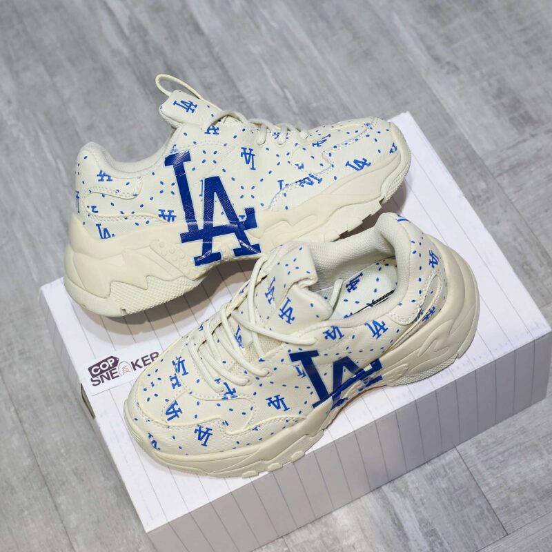 MLB BigBall Chunky Saffiano Diamond Monogram LA Dodgers Ivory