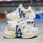 MLB BigBall Chunky Saffiano Diamond Monogram LA Dodgers Ivory