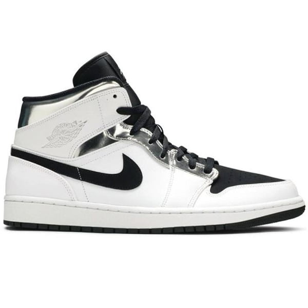 Giày Nike Air Jordan 1 Mid ‘White Silver’ Like Auth
