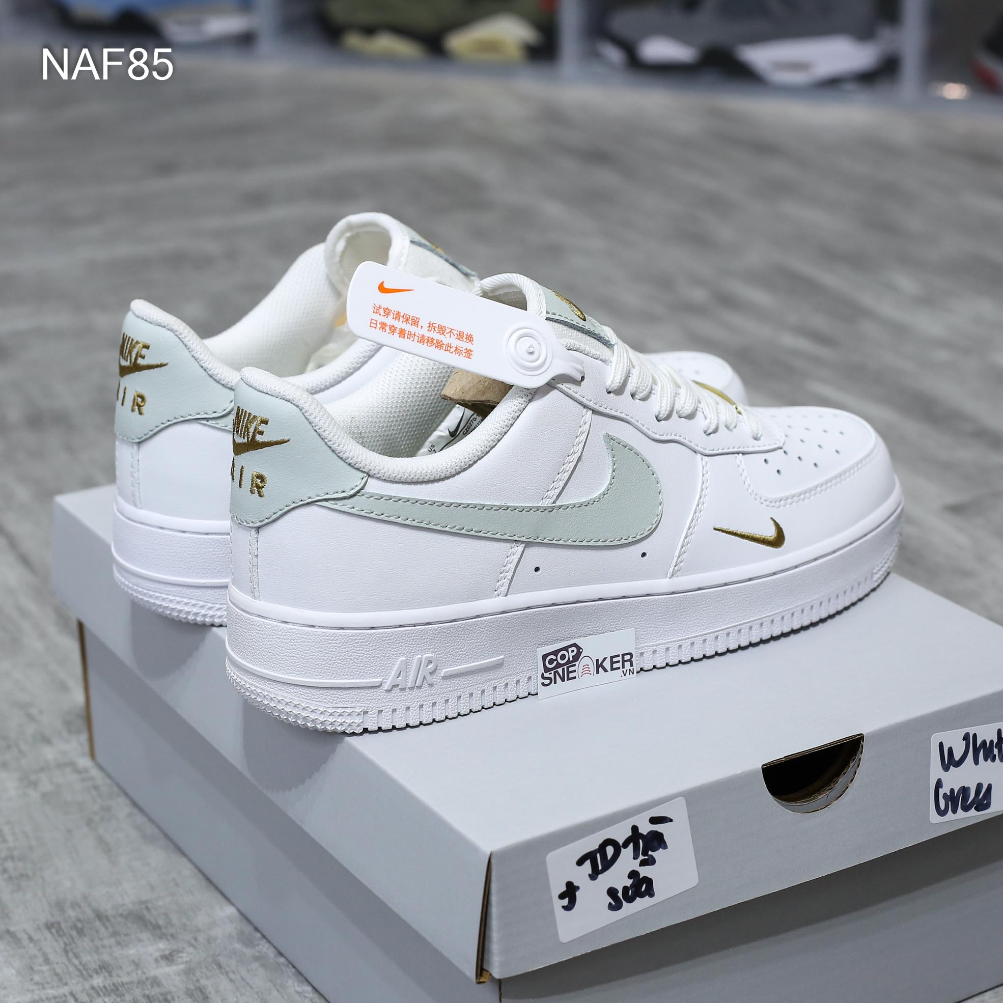 Giày Nike Air Force 1 Low White Grey Gold Like Auth
