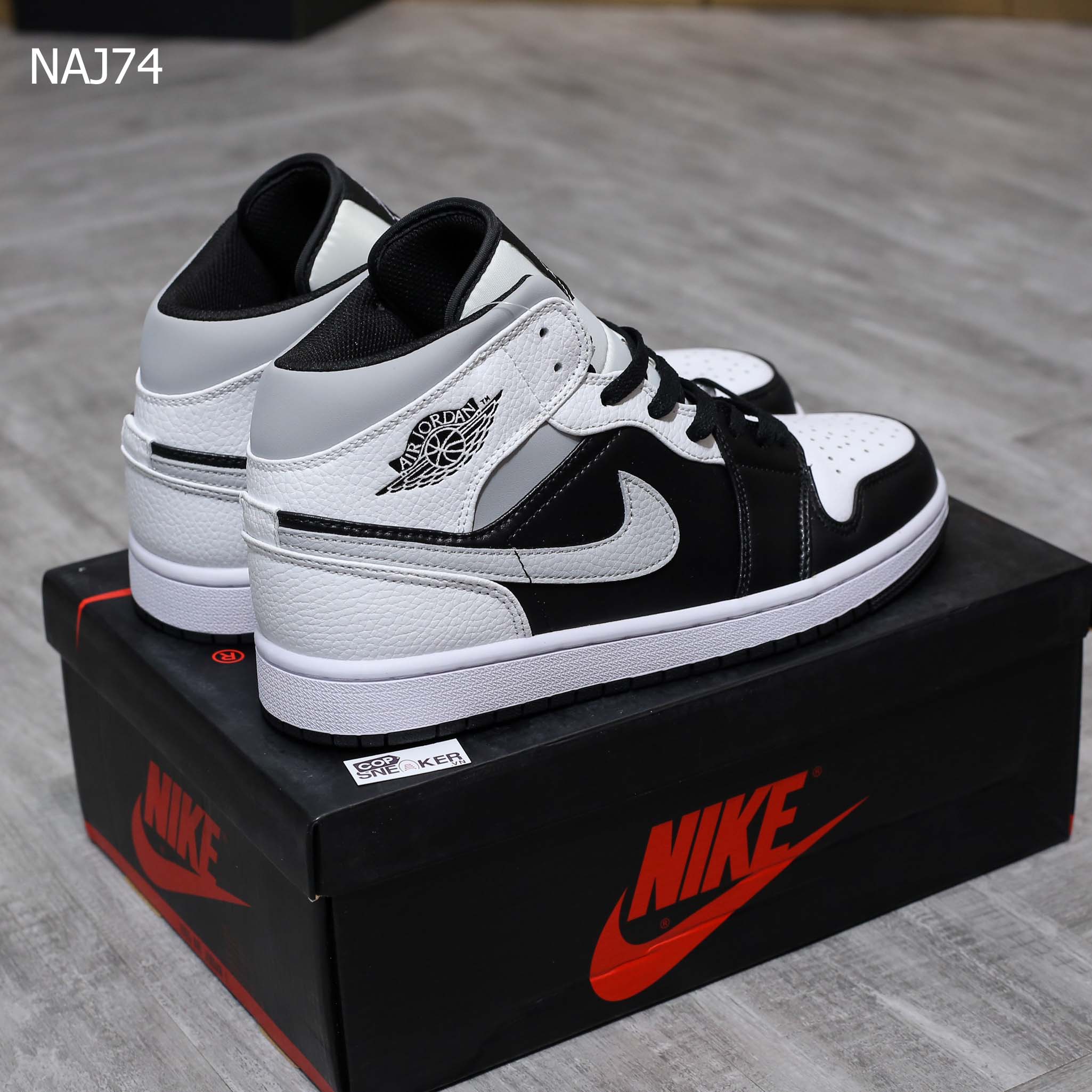 Giày Nike Air Jordan 1 Mid White Shadow