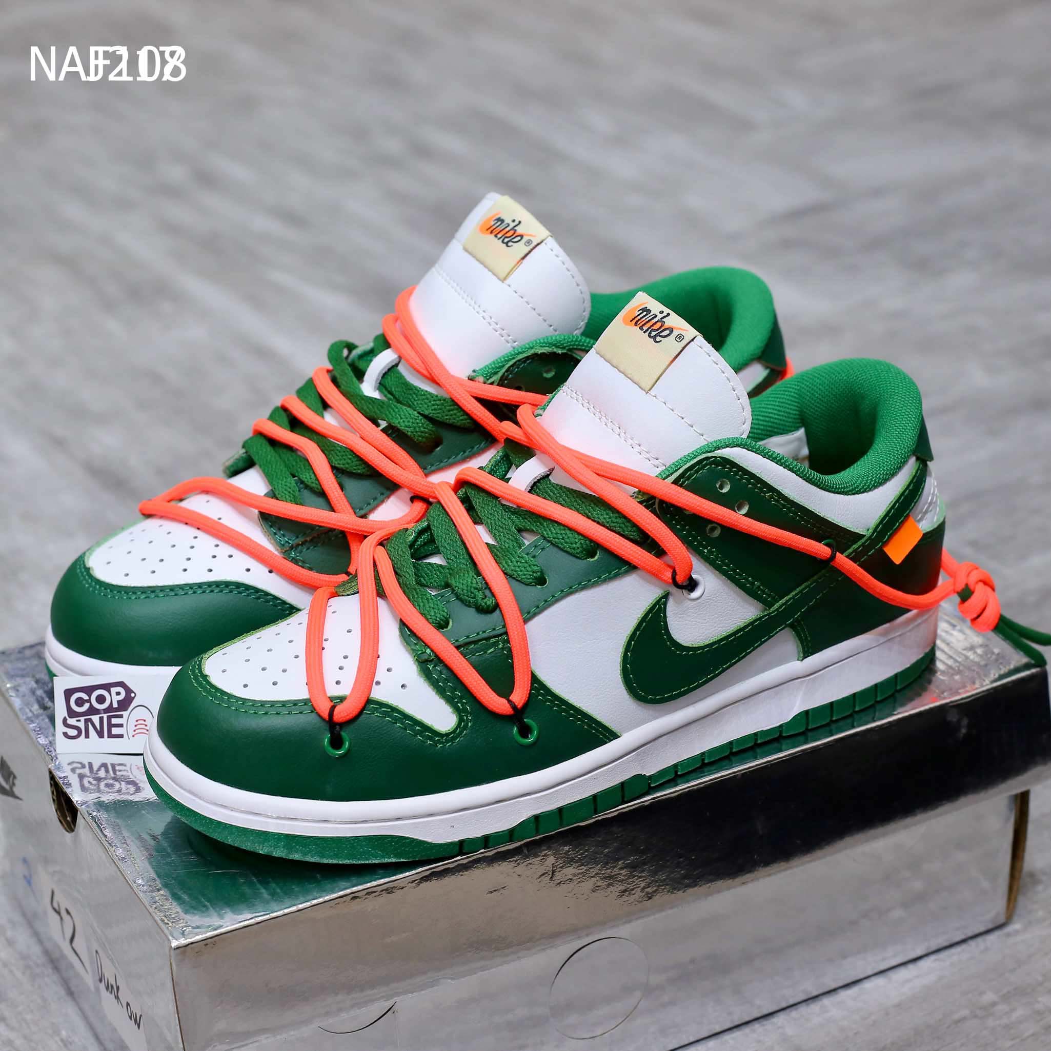 Giày Nike Dunk Low Off-White Pine Green Like Auth