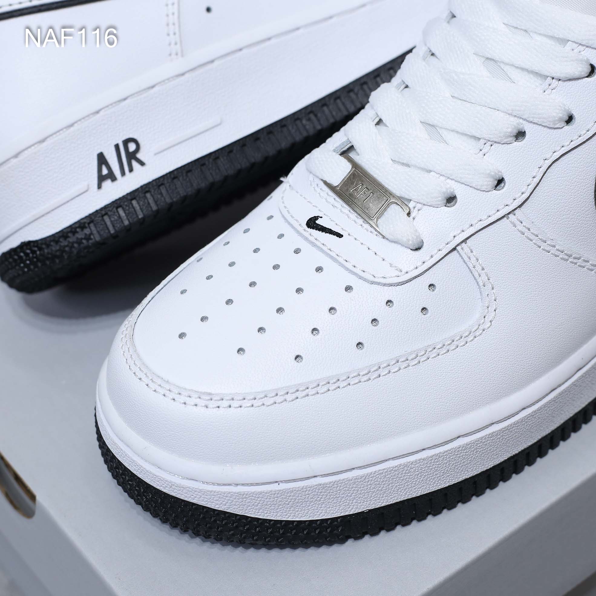 Giày Nike Air Force 1 07 Low White Black Outline Swoosh’ Like Auth