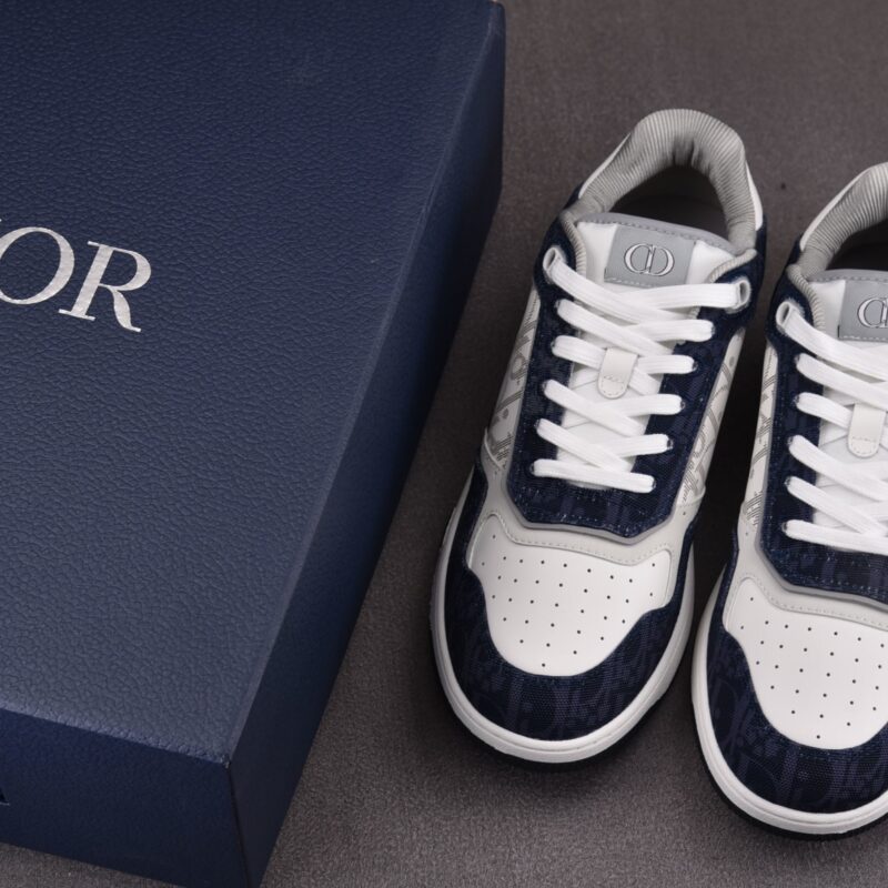 (BEST) Dior B27 Low Denim Blue White Dior Tears Oblique Galaxy Leather