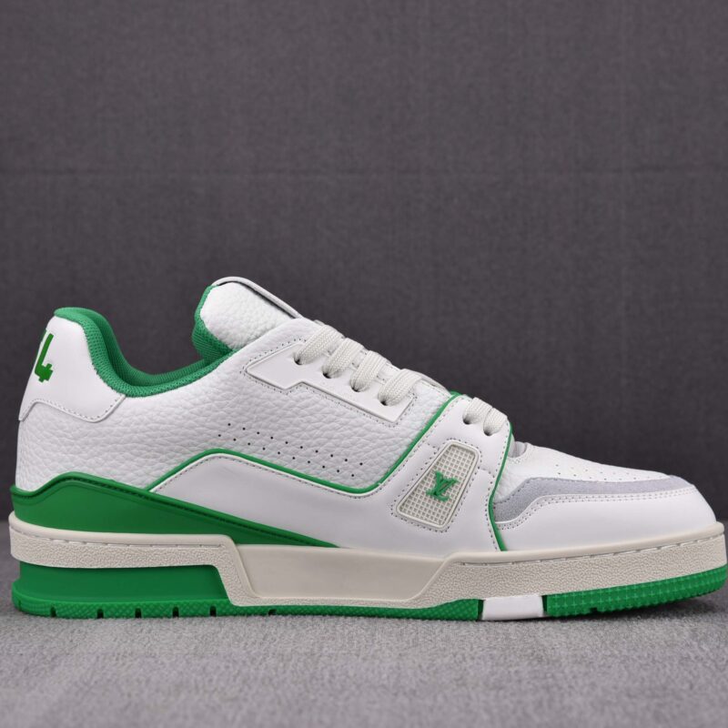 Giày Louis Vuitton LV Trainer #54 Signature White Green Best Quality