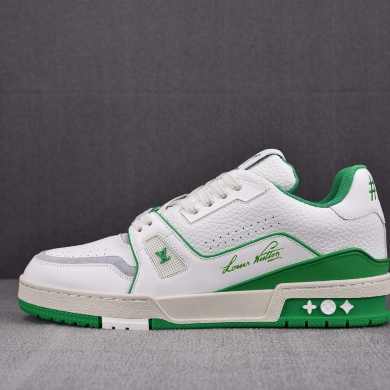 Giày Louis Vuitton LV Trainer #54 Signature White Green Best Quality