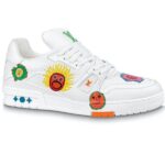 Giày Louis Vuitton x Yayoi Kusama Trainer White Print Best Quality