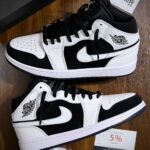 Nike Air Jordan 1 Mid Tuxedo White Black Like Auth