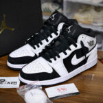 Nike Air Jordan 1 Mid Tuxedo White Black Like Auth