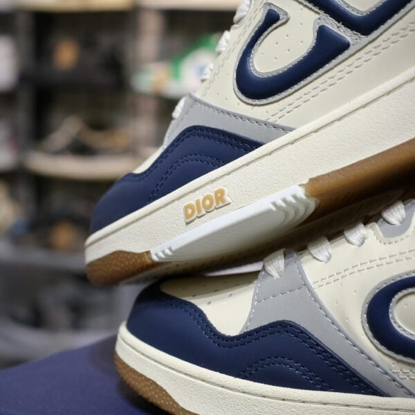 Giày Dior B57 Mid Navy Blue and Cream and Gray Suede Best Quality