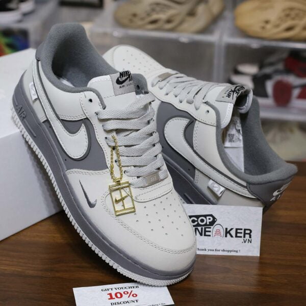 Giày Nike Air Force 1 Double White Grey Shadow Like Auth