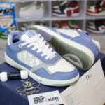 Giày Dior B27 Low University Blue White họa tiết Dior Oblique Galaxy Like Auth
