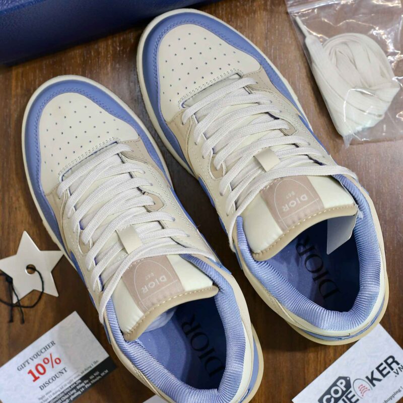 Giày Dior B57 Mid Blue Cream and Beige Suede Best Quality