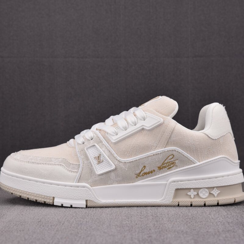 (BEST) Louis Vuitton LV Trainer Monogram Denim 'BEIGE'