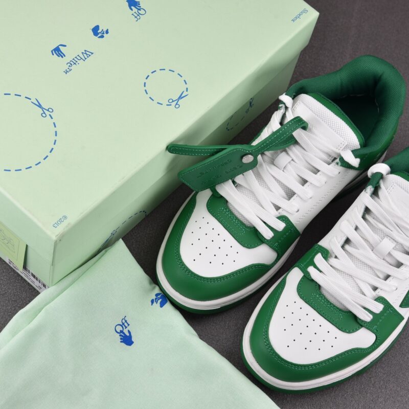 (BEST) OFF-WHITE Out Of Office OOO Low Tops 'WHITE GREEN'
