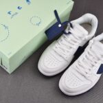 (BEST) OFF-WHITE Out Of Office OOO Low Tops 'WHITE NAVY'