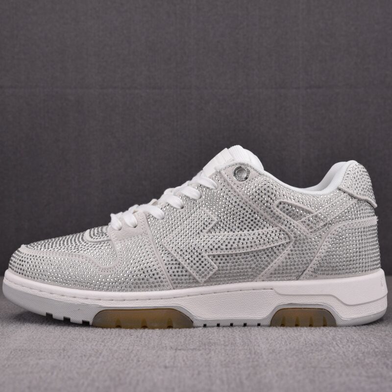(BEST) OFF-WHITE Out Of Office OOO Low Tops 'SILVER STRASS'