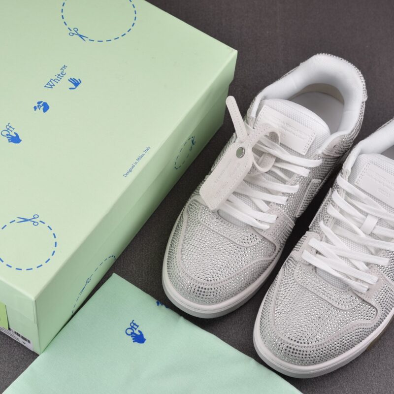 (BEST) OFF-WHITE Out Of Office OOO Low Tops 'SILVER STRASS'