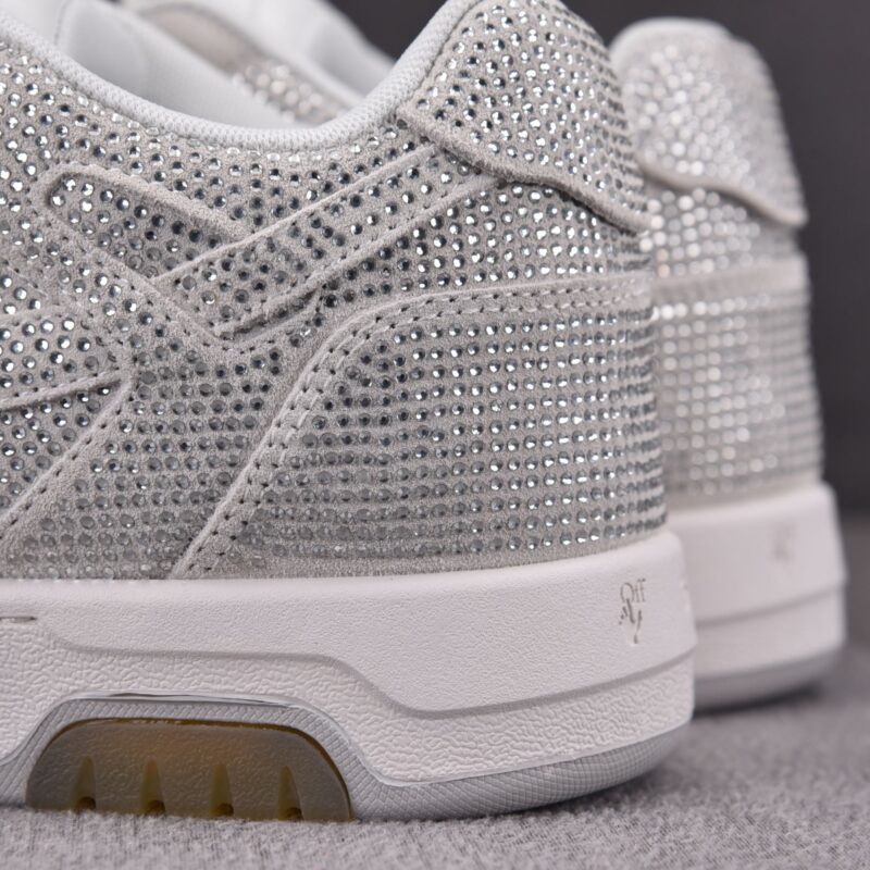 (BEST) OFF-WHITE Out Of Office OOO Low Tops 'SILVER STRASS'