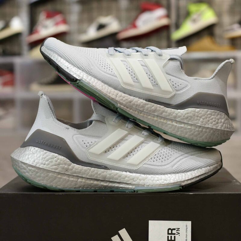 Giày Adidas Ultraboost 21 J 'Crystal White Silver' Like Auth