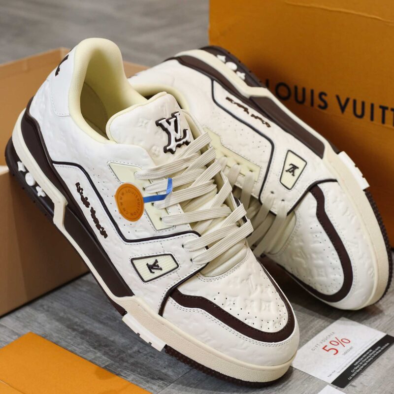 Giày Louis Vuitton LV Trainer #54 Monogram Embossed White Best Quality