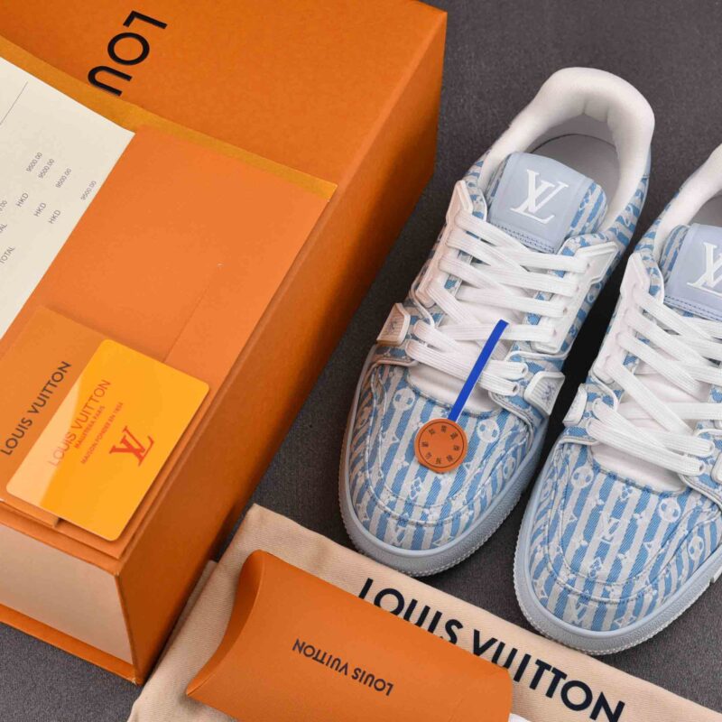 Giày Louis Vuitton LV Trainer #54 Monogram Textile Blue Best Quality