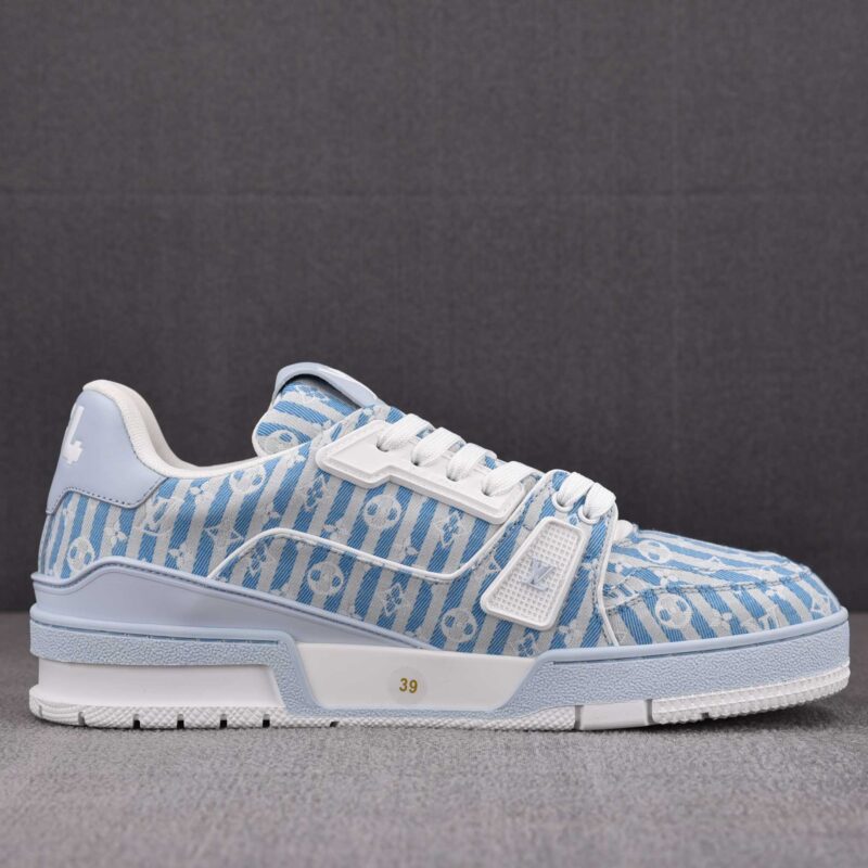 Giày Louis Vuitton LV Trainer #54 Monogram Textile Blue Best Quality