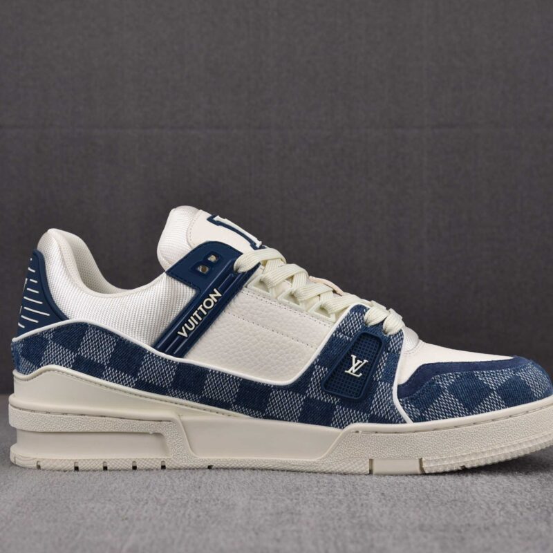 Giày Louis Vuitton LV Trainer Damier Denim Blue Best Quality