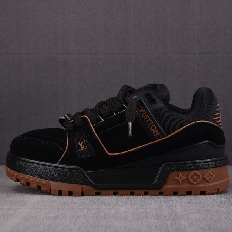 Giày Louis Vuitton LV Trainer Maxi Black Brown Suede Best Quality