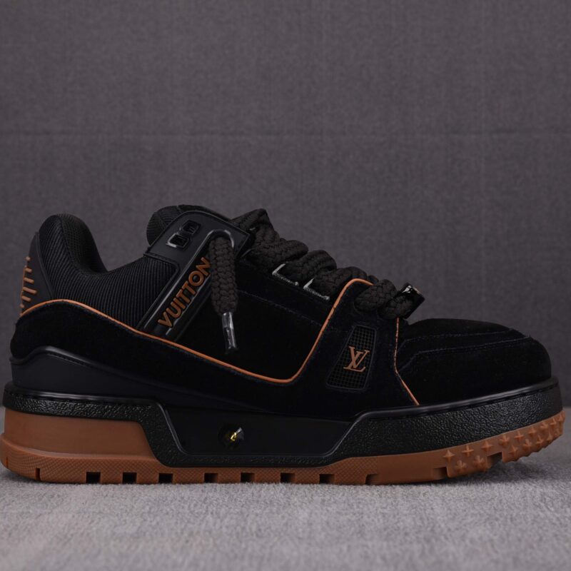 Giày Louis Vuitton LV Trainer Maxi Black Brown Suede Best Quality