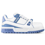 Giày Louis Vuitton LV Trainer Maxi Sports Calf Leather Blue Best Quality