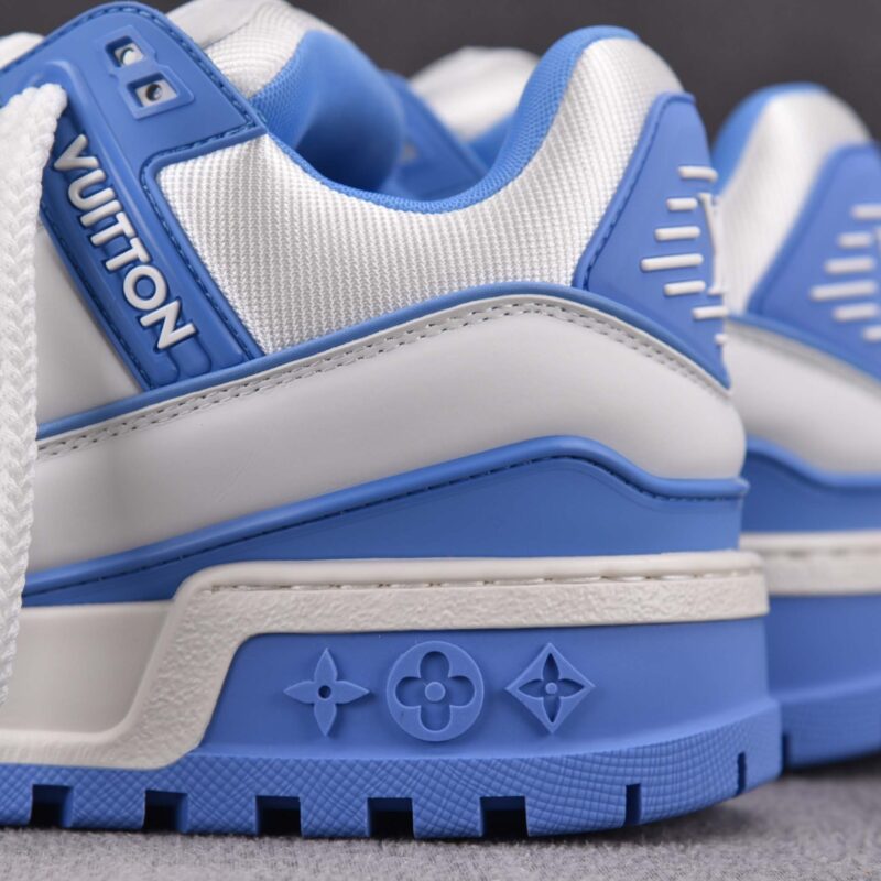 Giày Louis Vuitton LV Trainer Maxi Sports Calf Leather Blue Best Quality