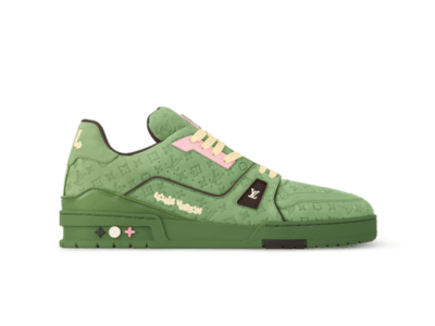 Giày Louis Vuitton LV Trainer #54 Nubuck Calf Leather Monogram Blue Best Quality