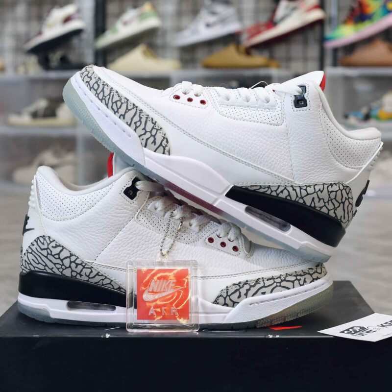 Giày Nike Air Jordan 3 Retro White Cement Reimagined Like Auth