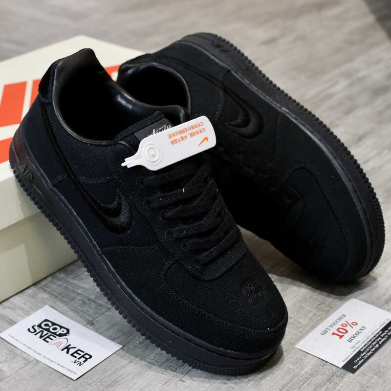 Giày Nike Stussy x Air Force 1 Low ‘Triple Black’ Best Quality