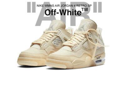 (BEST) OFF-WHITE™ x Air Jordan 4 WMNS Retro ‘SAIL’