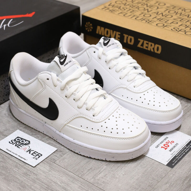 Giày Nike Court Vision Low Next Nature White Black Like Auth