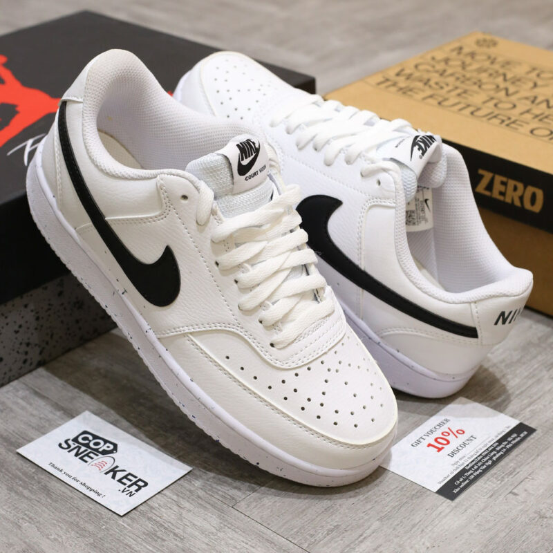 Giày Nike Court Vision Low Next Nature White Black Like Auth