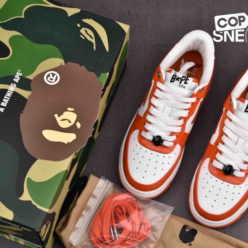 Giày A Bathing Ape Bape Sta Low Orange Best Quality