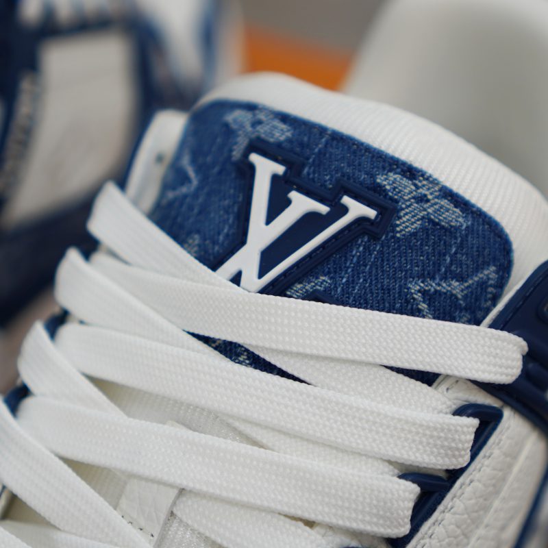 (BEST) Louis Vuitton LV Trainer Monogram Denim 'WHITE BLUE'