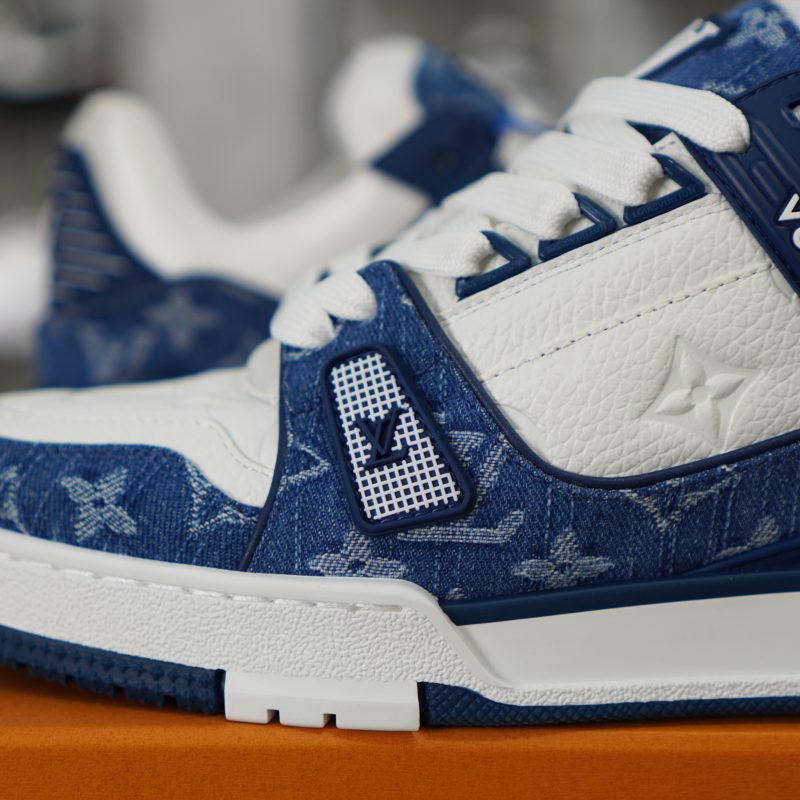 (BEST) Louis Vuitton LV Trainer Monogram Denim 'WHITE BLUE'