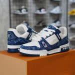 (BEST) Louis Vuitton LV Trainer Monogram Denim 'WHITE BLUE'